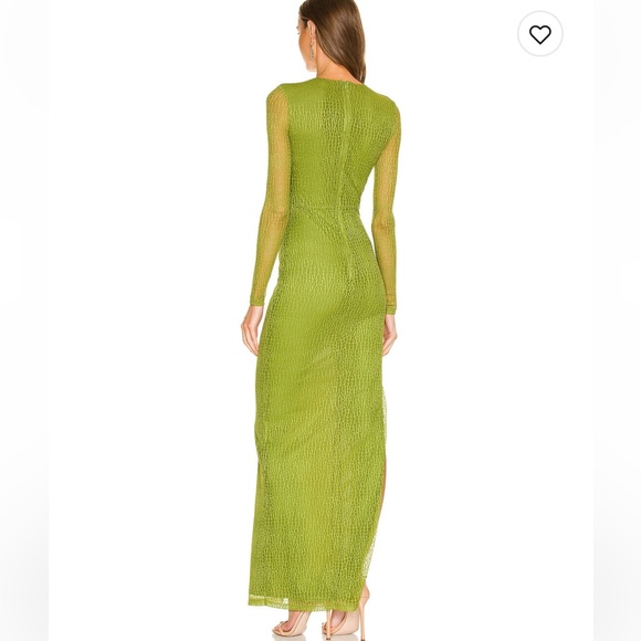 NWT Michael Costello Lauren Maxi Dress in Green Croc - Picture 2 of 2